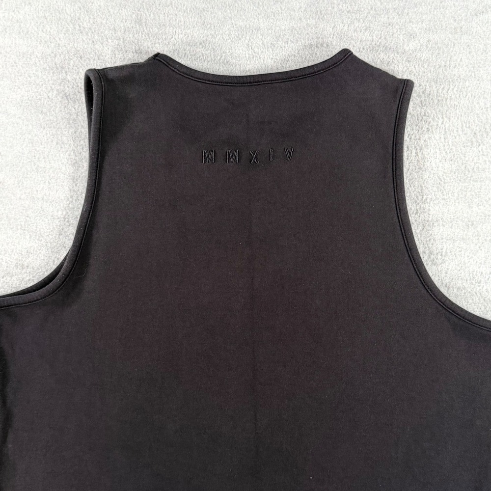 YoungLA 301 Flatboy Heavy Tank Top Mens Small Black Curved Hem Embroidered Logo - Picture 8 of 9